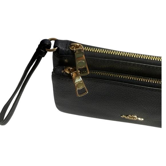 NWT Coach Pebbled Leather Double Zip Around Wristlet Wallet MSRP $198 - Picture 4 of 8